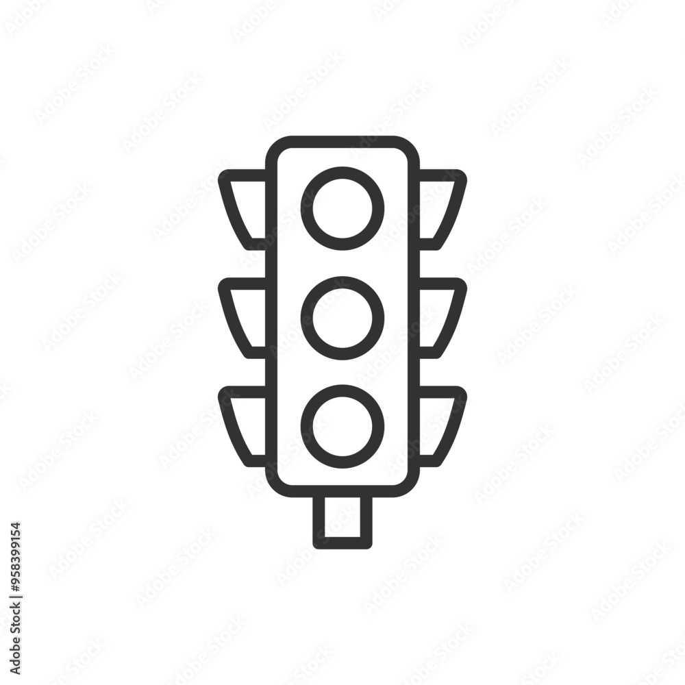 Traffic light, in line design. Stoplight, traffic signal, road safety, traffic control, red light, green light on white background vector. Traffic light editable stroke icon. Traffic light, in line design. Stoplight, traffic signal, road safety, traffic control, red light, green light on white background vector. Traffic light editable stroke icon.