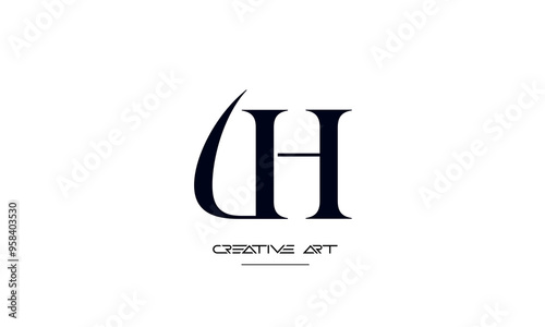 HU, UH, H, U abstract letters logo monogram