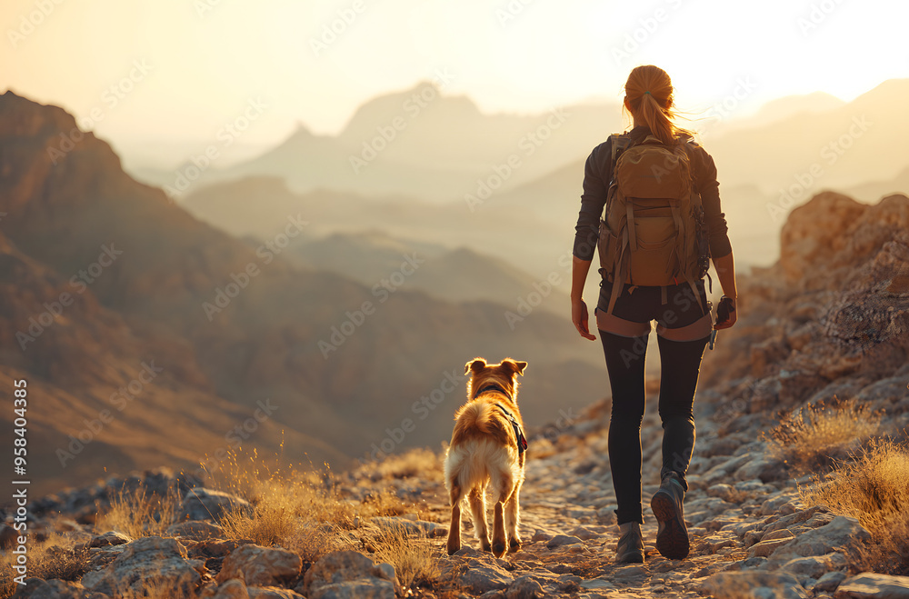 “Woman and Her Dog Hiking in the Mountains: A Panoramic View”
“Woman and Her Dog Hiking in the Mountains: A Panoramic View”
