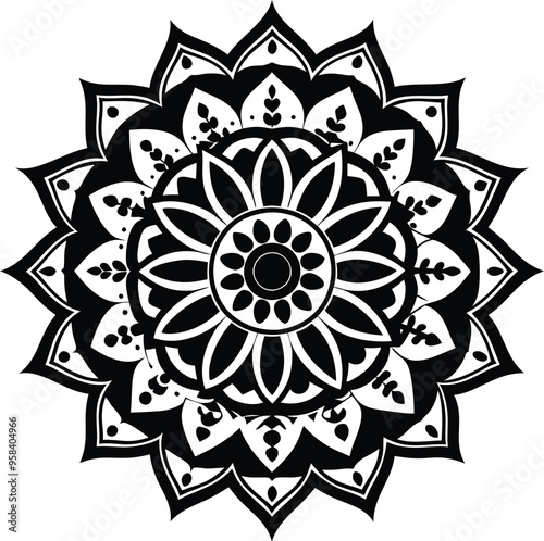 Mandala silhouette artwork victor