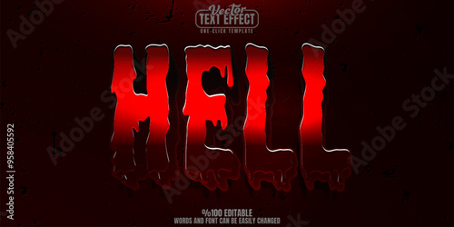 Fotografía Hell editable text effect, customizable fire and demon 3d font style
