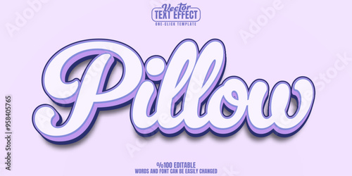 Sleep editable text effect, customizable soft and pillow 3d font style