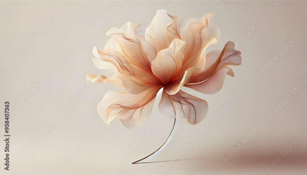 Obraz premium 透明感と優美さを持つ花のアート