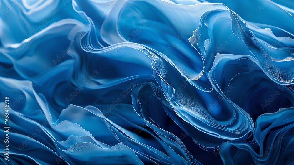 Obraz premium A close-up of blue fabric.