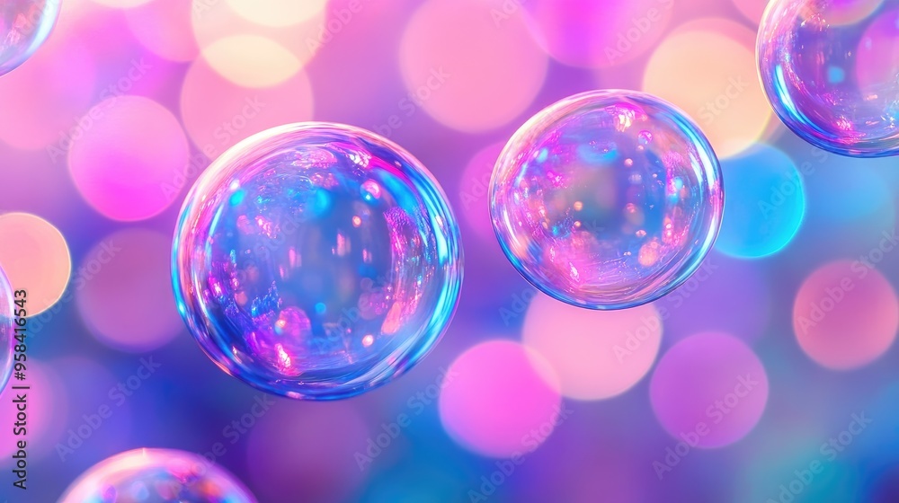 Bright and colorful bubbles in shades of pink, blue, and purple, with a stunning bokeh backdrop for a whimsical effect. Bright and colorful bubbles in shades of pink, blue, and purple, with a stunning bokeh backdrop for a whimsical effect.