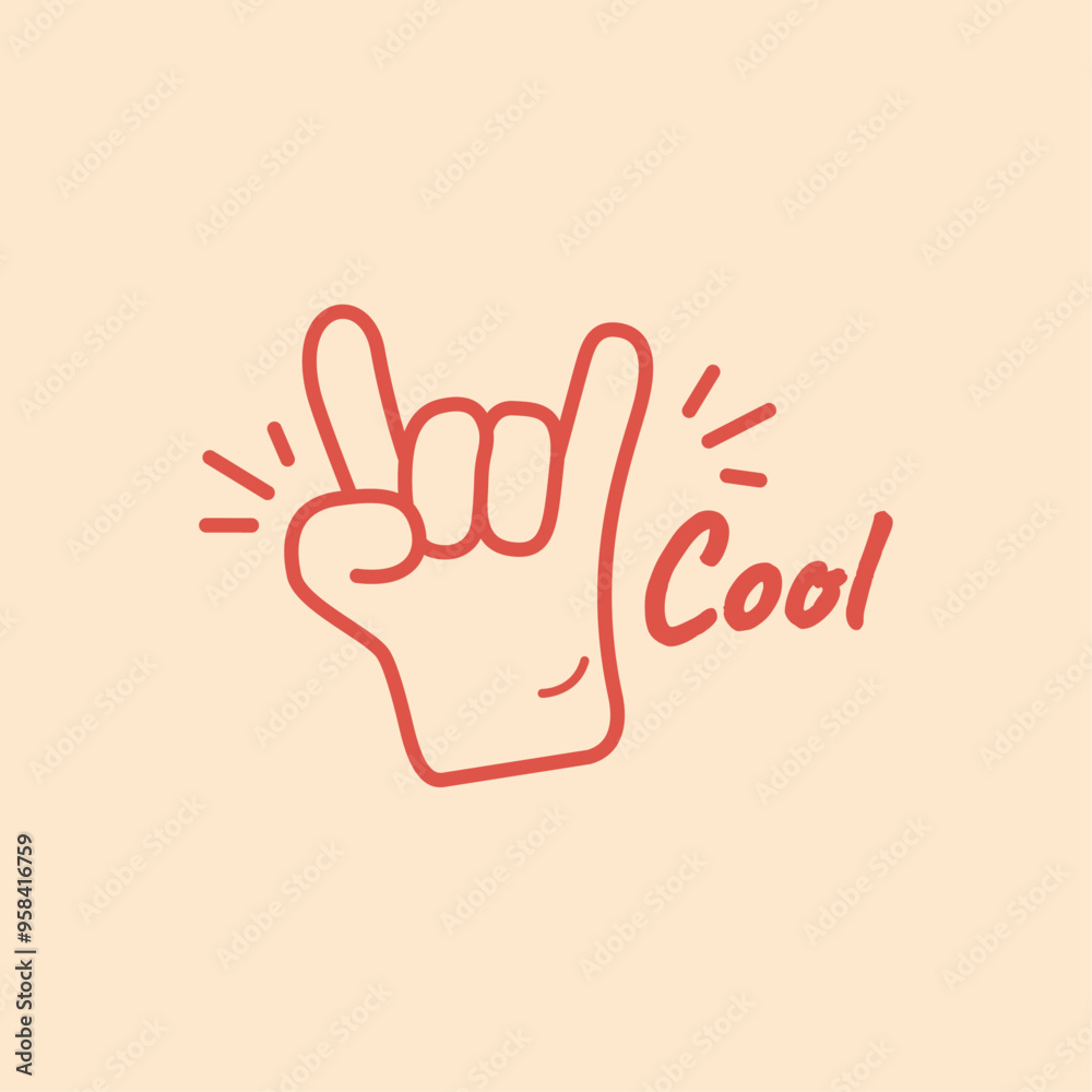 Retro hand, Cartoon stickers Cool, Vector templates. Retro hand, Cartoon stickers Cool, Vector templates.
