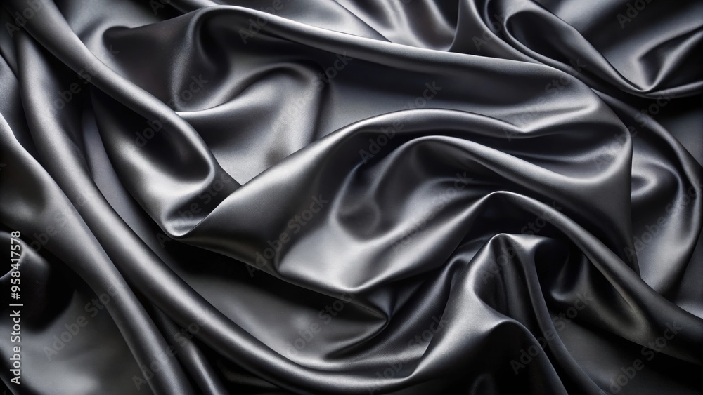 Fototapeta premium Black silk background for luxurious and elegant design projects, luxury, elegant, silk, black, background, texture, smooth