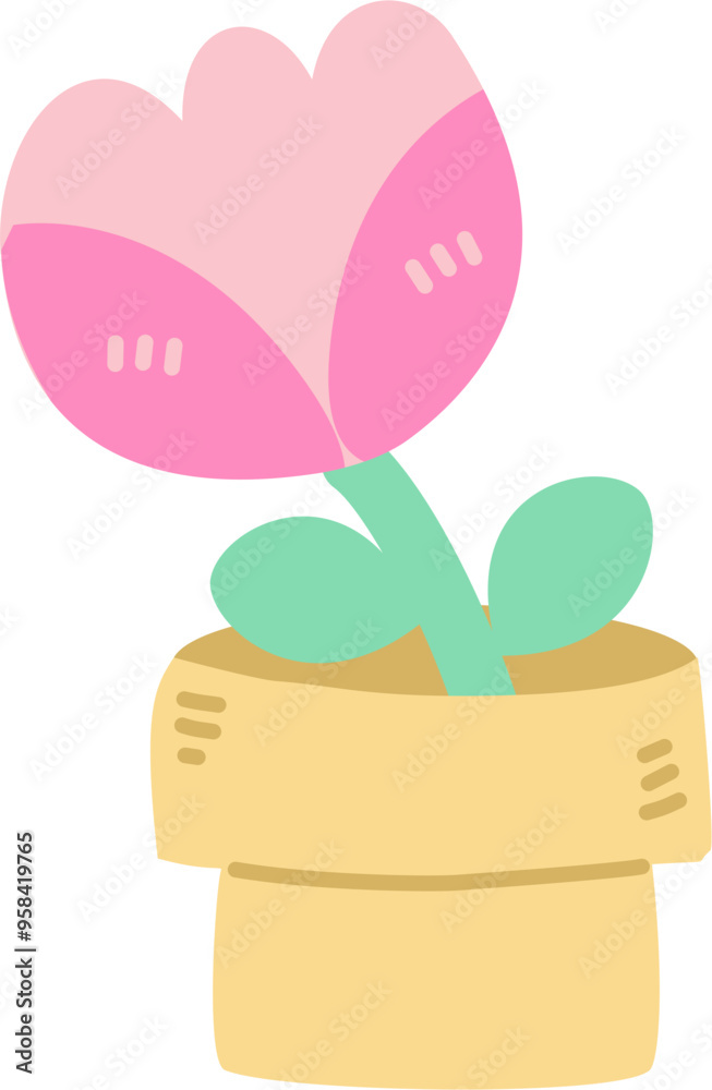 Cute Tulip Flower in Pot Cute Tulip Flower in Pot