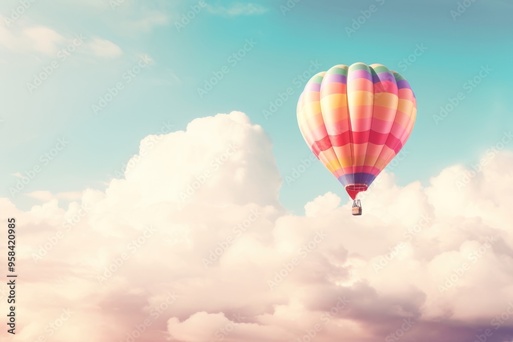 Fototapeta premium Hot air balloon backgrounds aircraft vehicle.