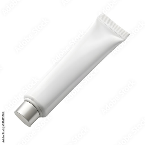 white paint tube isolated on transparent background