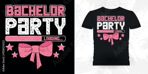 Bachelor Party Loading Funny Retro Vintage Bachelor Party T-shirt Design