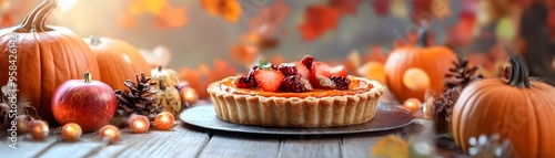 Elegant Pumpkin Tart Served...