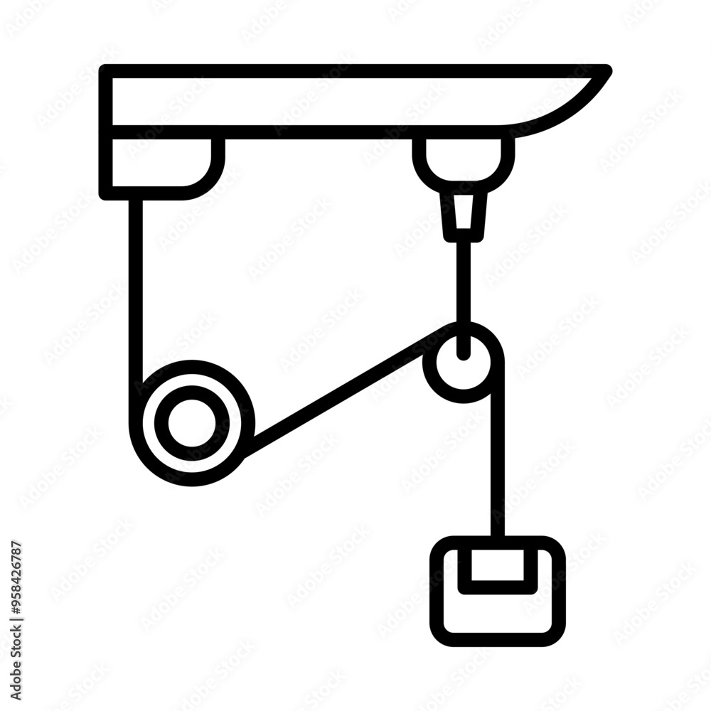 Pulley line icon