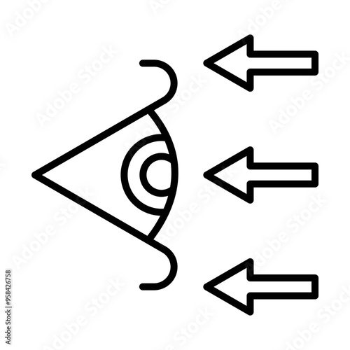 Refraction line icon