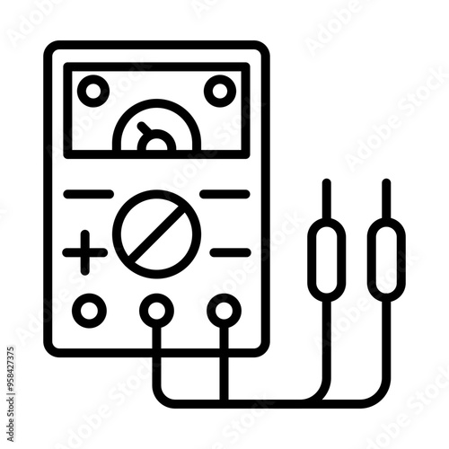 Voltmeter line icon