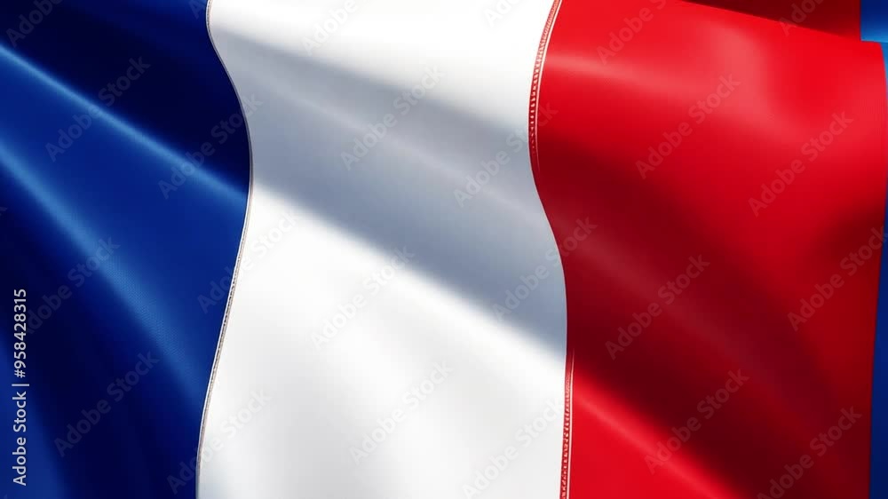 French Flag Waving in the Wind Symbolizing National Pride and Heritage in a Beautiful Scenic Background French Flag Waving in the Wind Symbolizing National Pride and Heritage in a Beautiful Scenic Background