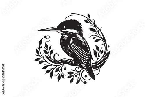 King Fisher  vector art and illustration
