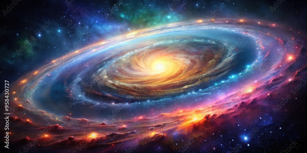 Mesmerizing galaxy with spiral arms radiating light and colorful nebulae , galaxy, spiral, arms, light, energy, cosmic Mesmerizing galaxy with spiral arms radiating light and colorful nebulae , galaxy, spiral, arms, light, energy, cosmic