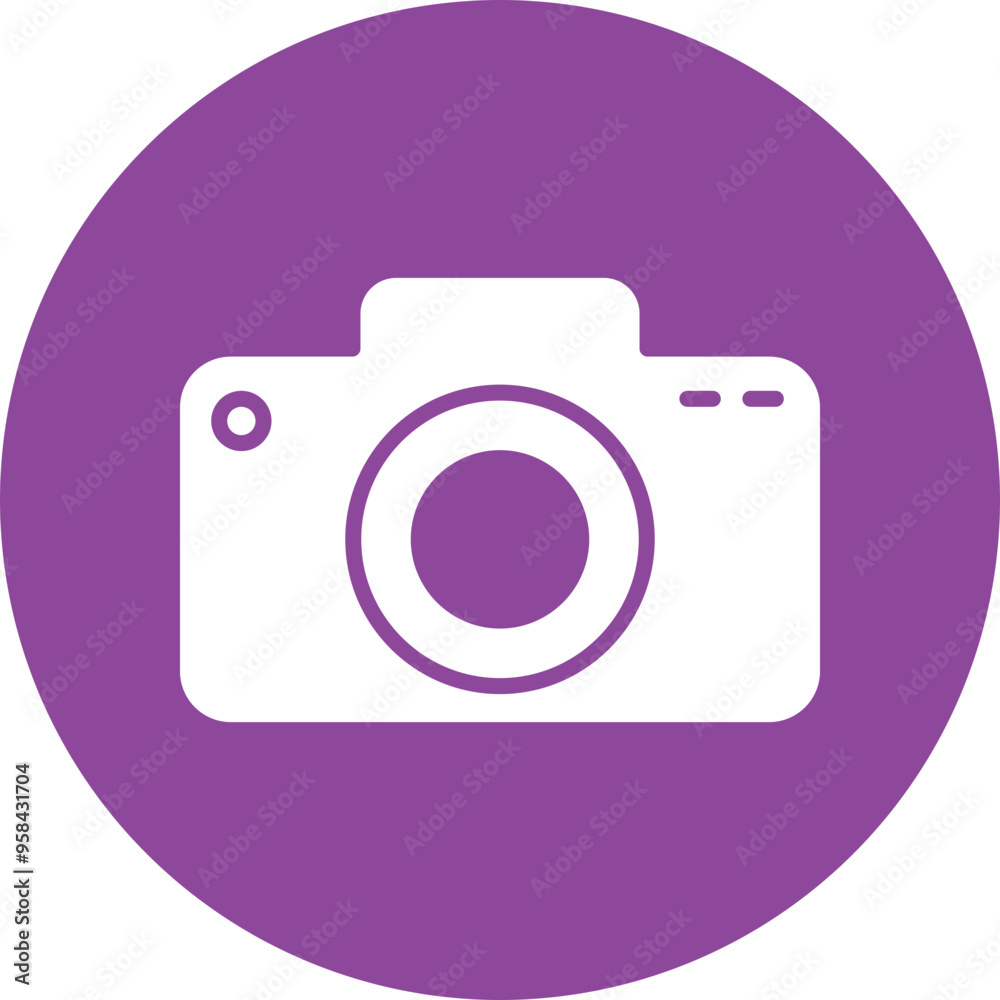 Camera glyph circle icon Camera glyph circle icon