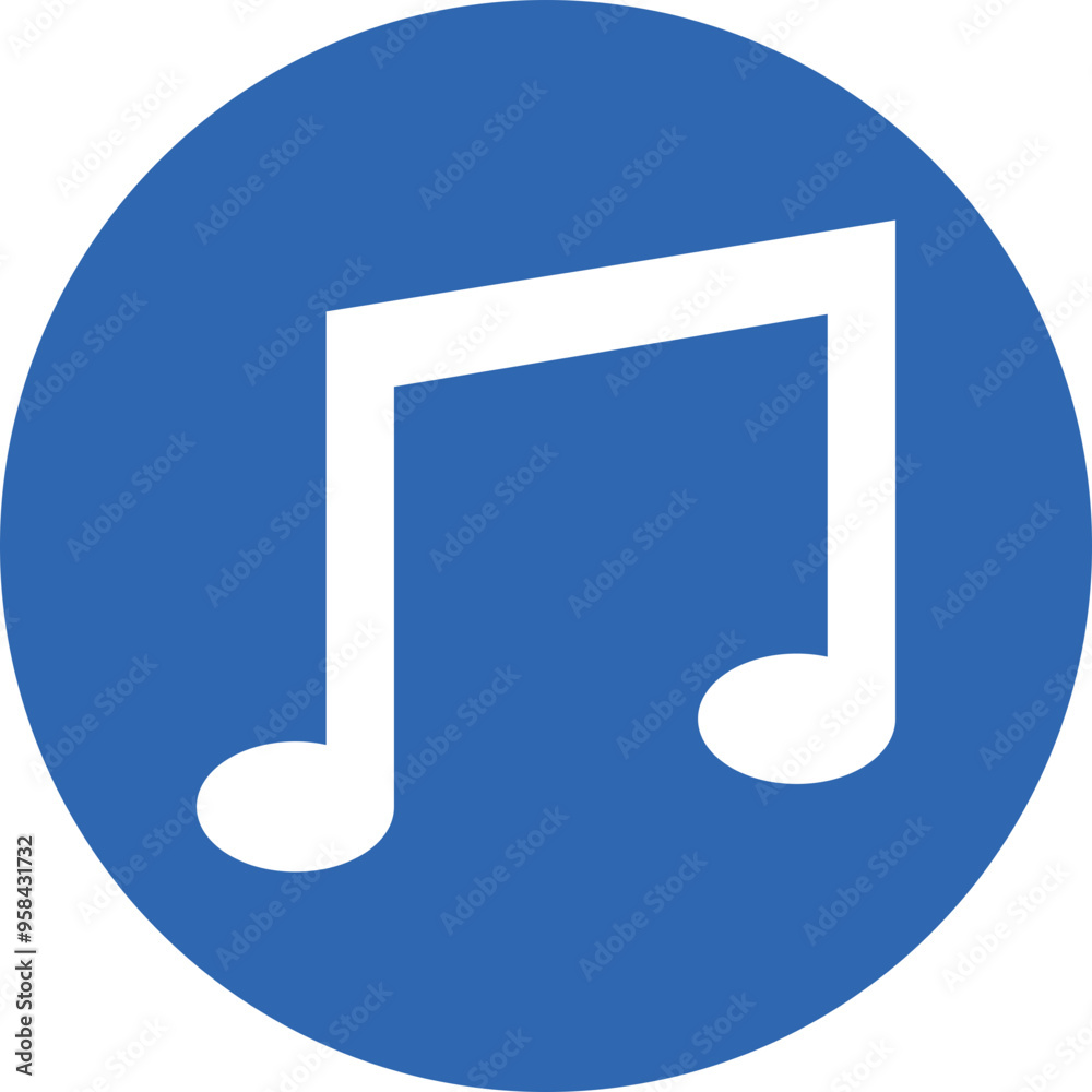 Music Note glyph circle icon Music Note glyph circle icon