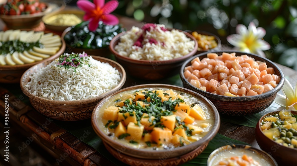 Vesak Delicacies: Traditional Sri Lankan vegetarian dishes, such as Kiribath (milk rice) and Kevum (fruit pudding), are prepared and shared, adding a touch of cultural flavor to the festivities. Vesak Delicacies: Traditional Sri Lankan vegetarian dishes, such as Kiribath (milk rice) and Kevum (fruit pudding), are prepared and shared, adding a touch of cultural flavor to the festivities.