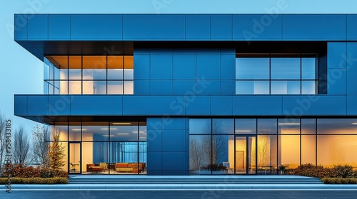 Modern Office Building with Glass Facade