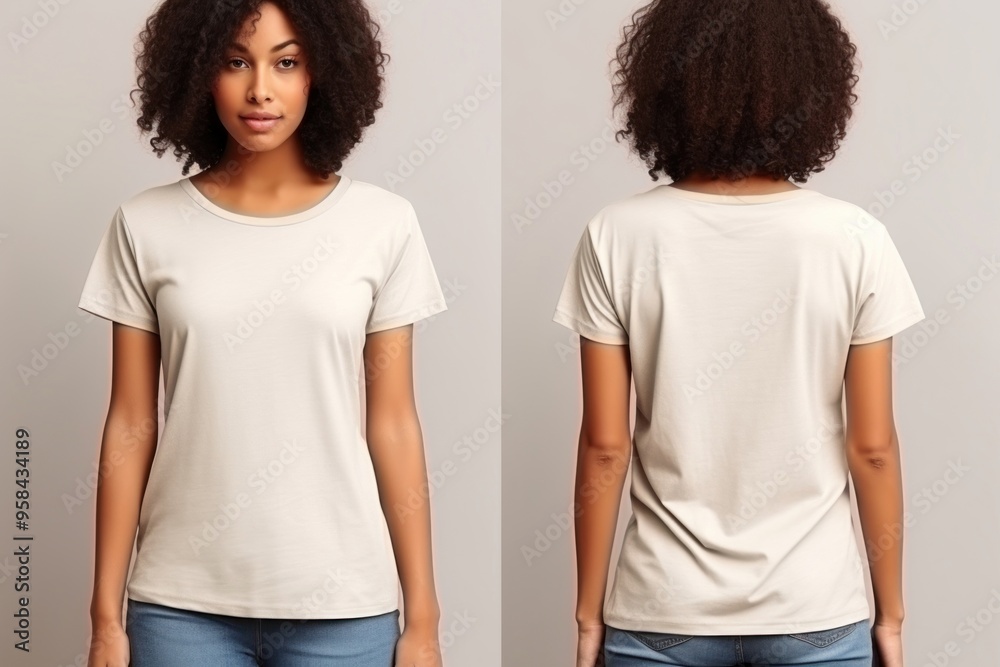 Blank beige t-shirt mockup clothing apparel woman. Blank beige t-shirt mockup clothing apparel woman.