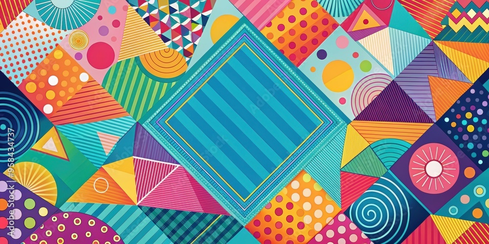 Fototapeta premium Abstract geometric background with colorful shapes and patterns, geometric, abstract, background, shapes, patterns