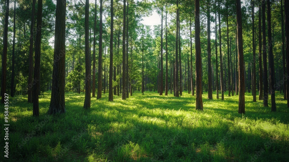 Fototapeta premium Forest Renewal Initiative, a dedicated program focused on restoring ecosystems, promoting biodiversity, and enhancing natural habitats through community involvement and sustainable practices