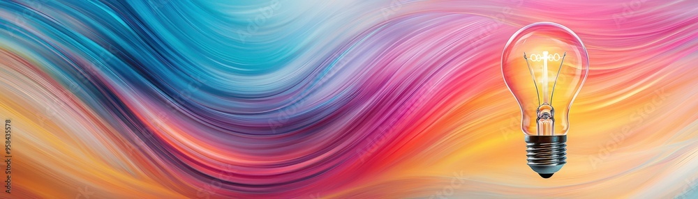 A vibrant swirl of colors with a glowing light bulb symbolizing creativity and inspiration against a dynamic background. A vibrant swirl of colors with a glowing light bulb symbolizing creativity and inspiration against a dynamic background.