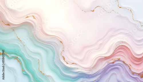 luxurious abstract background resembling marble texture, in smooth, wavy patterns, blending pastel colors