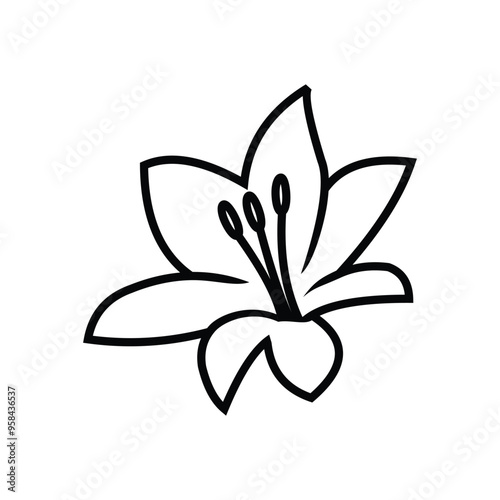 beautiful lily flower icon vector design 