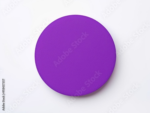 Purple round big circle isolated on white background, flat lay