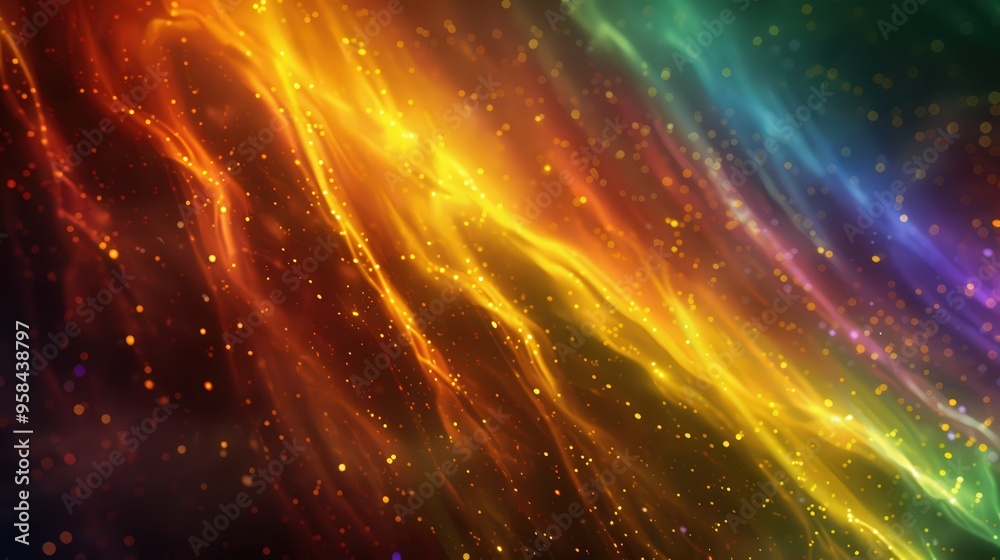 Close-up of an aurora, showcasing the vibrant colors and patterns created by charged particles interacting with Earth's atmosphere Close-up of an aurora, showcasing the vibrant colors and patterns created by charged particles interacting with Earth's atmosphere