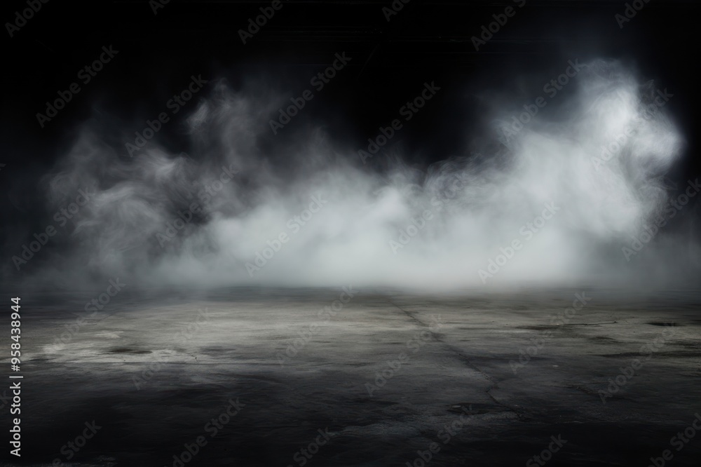 Black concrete floor smoke backgrounds fog. Black concrete floor smoke backgrounds fog.