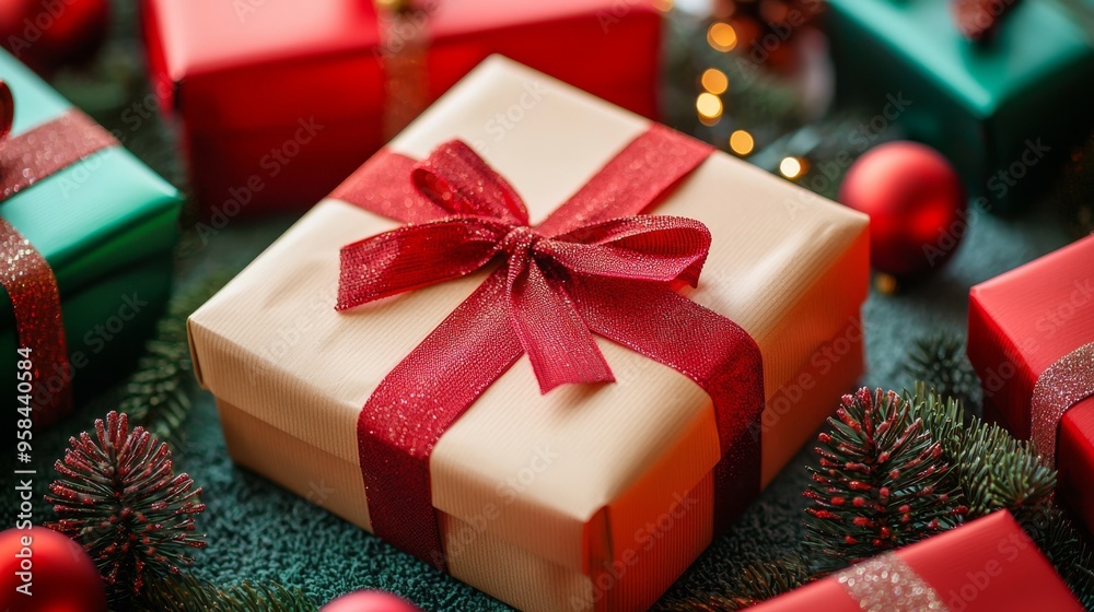 Christmas gift box modern gift wrapping Christmas gift box modern gift wrapping