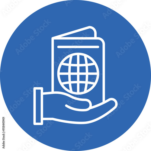 Citizenship line circle icon