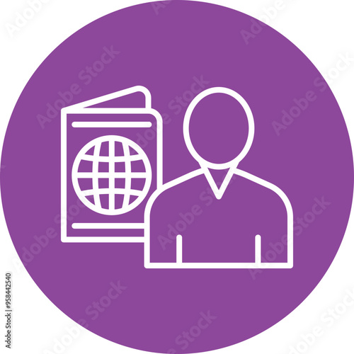 Nationality line circle icon