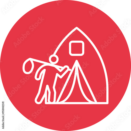 Asylum Seeker line circle icon