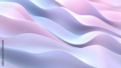 Mesmerizing Pastel Wavy Abstract Gradient Background with Flowing Smooth Shapes