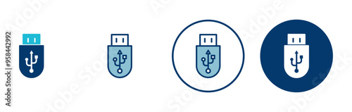 Usb icon vector isolated on white background. Flash disk icon vector