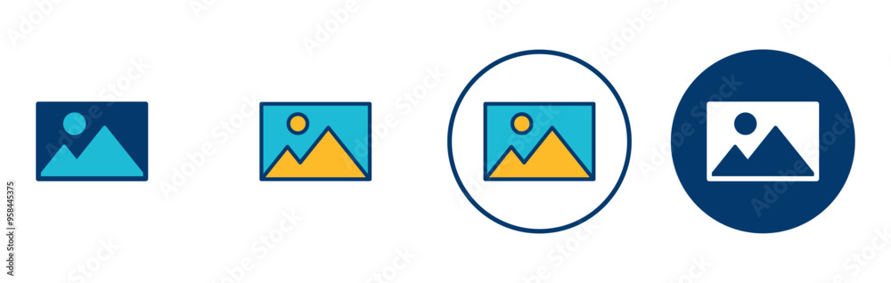 Picture icon vector isolated on white background. Picture vector icon. photo gallery icon vector Picture icon vector isolated on white background. Picture vector icon. photo gallery icon vector