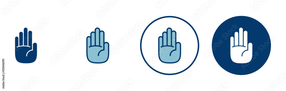 Hand icon vector isolated on white background. Hand gesture. hand stop