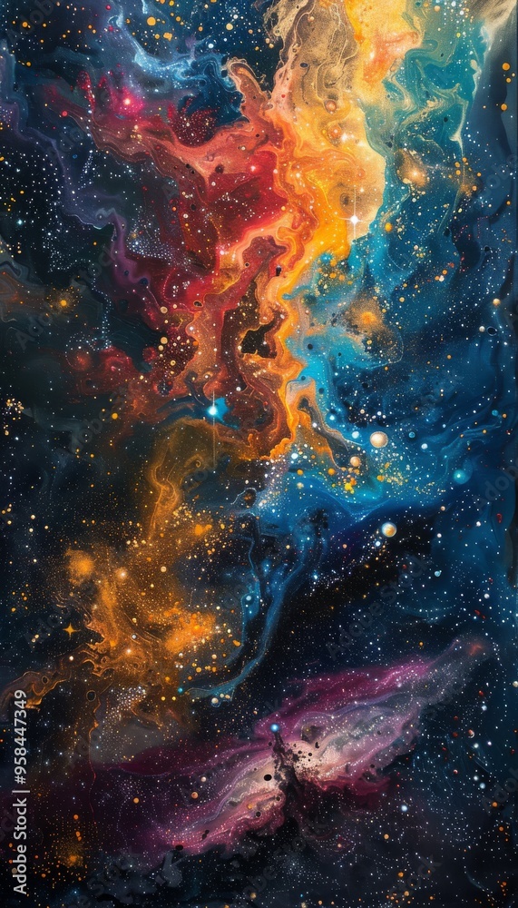 Fototapeta premium Abstract Cosmic Galaxy Nebula Background