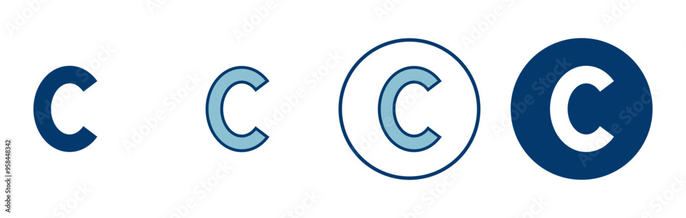 Copyright icon vector isolated on white background. copyright symbols Copyright icon vector isolated on white background. copyright symbols