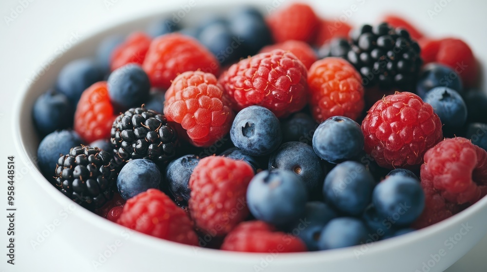 A close-up of fresh berries in a bowl, emphasizing antioxidant-rich foods A close-up of fresh berries in a bowl, emphasizing antioxidant-rich foods