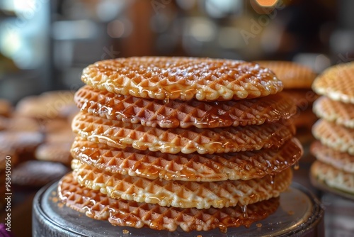 Netherlands: Stroopwafel Two thin waffles sandwiched with caramel syrup, served warm