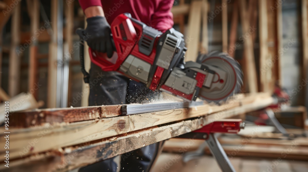 The saw's portability makes it a convenient tool for on-site construction and repair jobs The saw's portability makes it a convenient tool for on-site construction and repair jobs