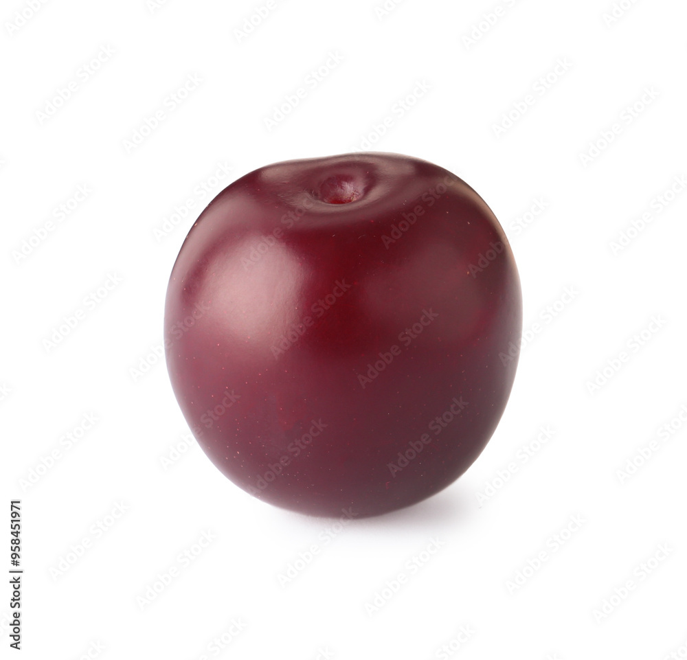 One fresh ripe plum isolated on white One fresh ripe plum isolated on white