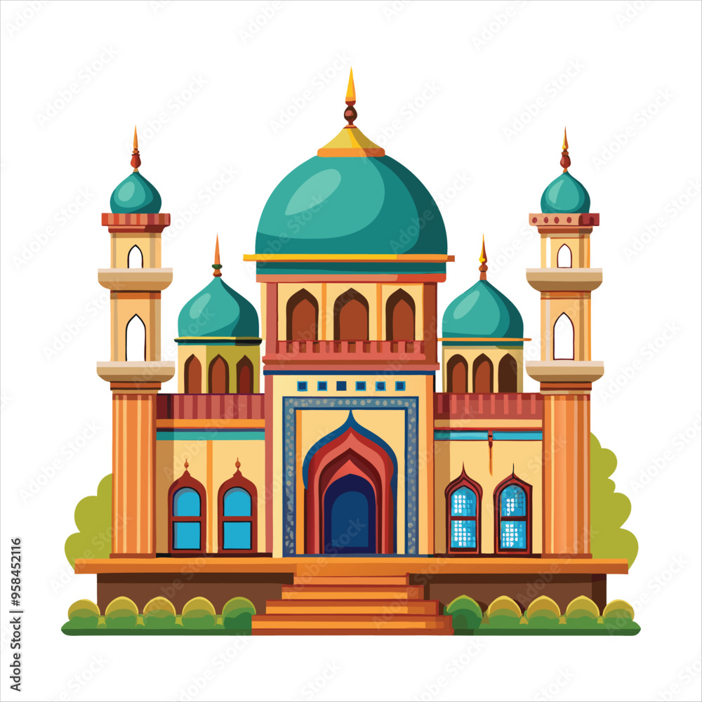 Obraz premium Mosque Design Vector Art Illustration